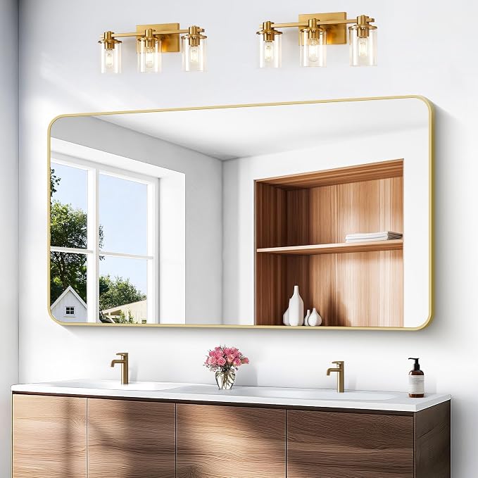 BONEWEI Gold Bathroom Mirror, 60x36 inch Wall Mirror - Image 2