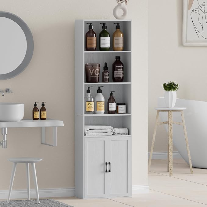 Tall Bathroom Storage Cabinet, Bathroom Floor Cabinet - Image 4