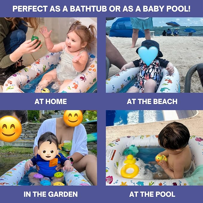 Mommy's Helper | Inflatable Under The Sea Baby Bathtub, Collapsible Safe Baby - Image 3