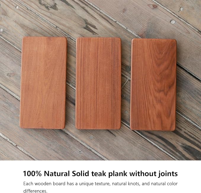 12.6"x6" Solid Teak Wood Riser & Tray - Image 6