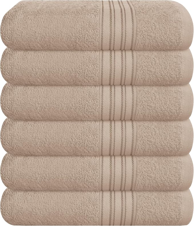 BOUTIQUO Ultra Soft Cotton 6 -Piece Hand Towel Set 16x24 Inch, Spa & General by BOUTIQUO