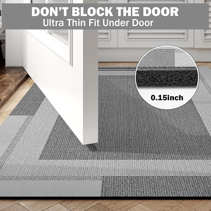 Non Slip Long Bath Mat Bathroom Runner, Rubber Backing Ultra Thin Bathroom Rugs - Image 3