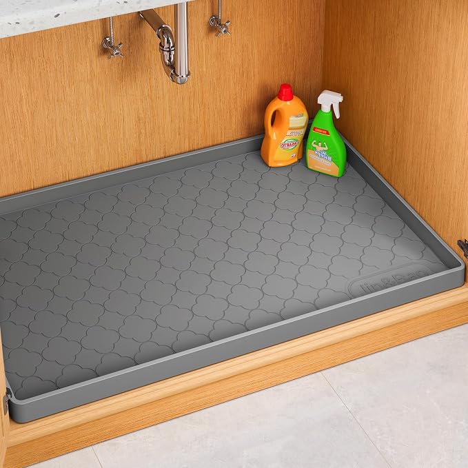 Jin&Bao Waterproof Under Sink Mat 34" x 19", Thick Silicone Mat Cabinet by Jin%26Bao