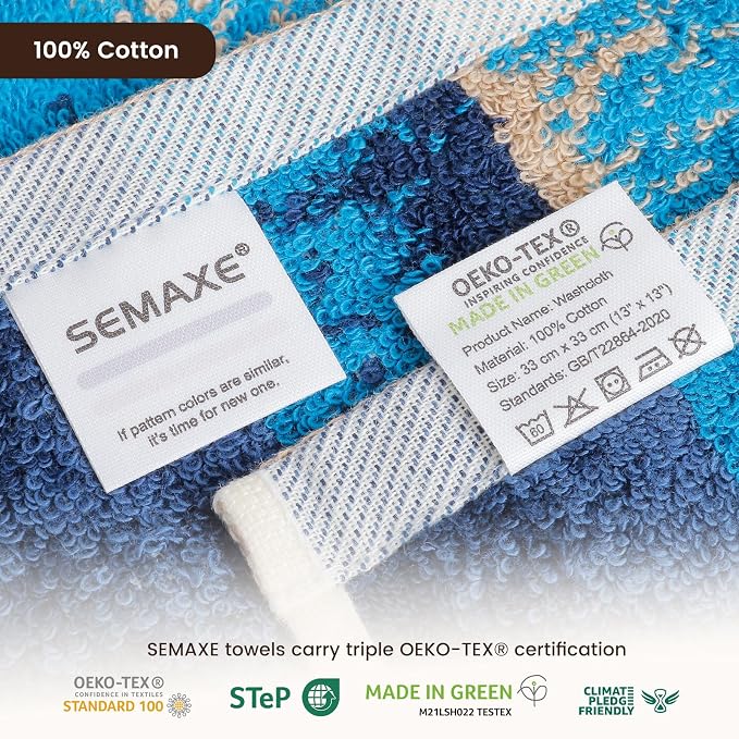 SEMAXE 100% Cotton Washcloths for Bathroom - Image 4