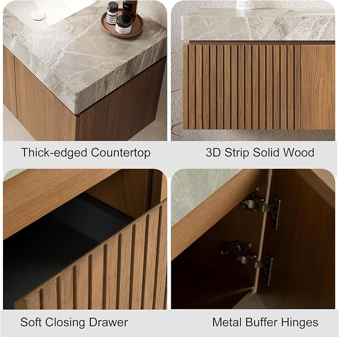 Ambrovina 30" Floating Bathroom Vanity - Image 4