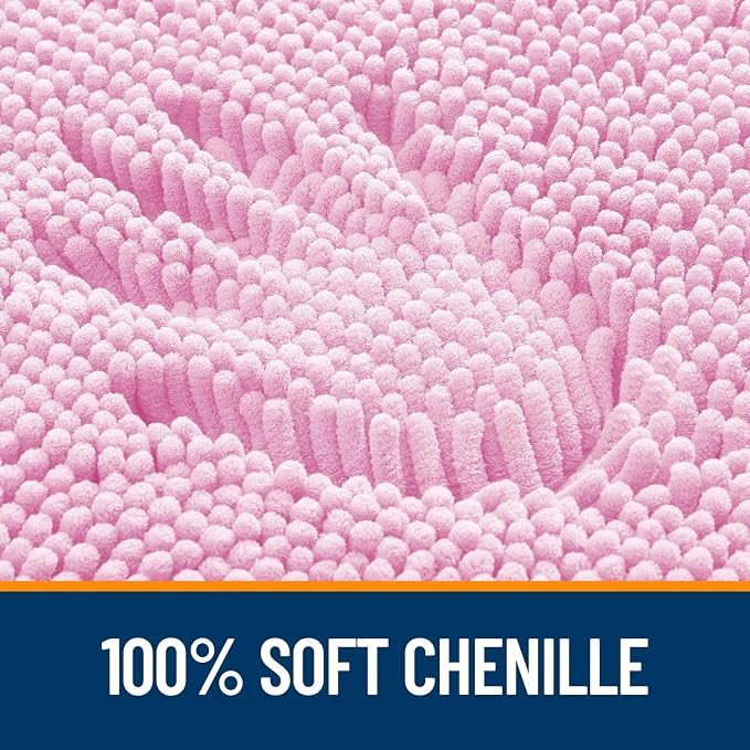 OLANLY Bathroom Rugs 59x24, Extra Soft Absorbent Chenille Bath Rugs, Rubber - Image 3
