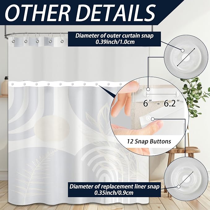 Navy Blue See Through Mesh Top Shower Curtain - Image 6