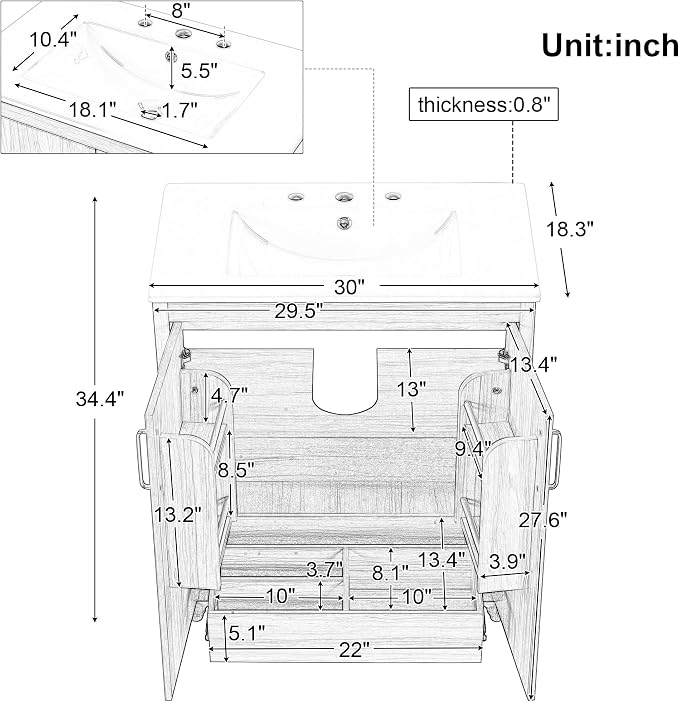 Favfurish 30" Bathroom Vanity - Image 3