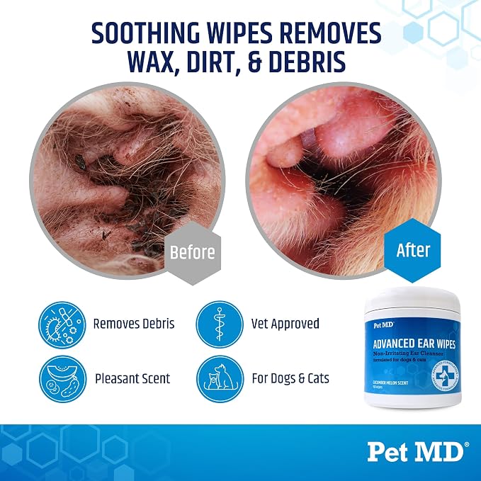 Pet MD Cat and Dog Ear Cleaner Wipes - Image 2