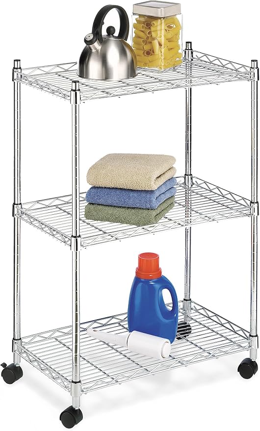 Whitmor Rolling 3 Shelf Cart by Whitmor