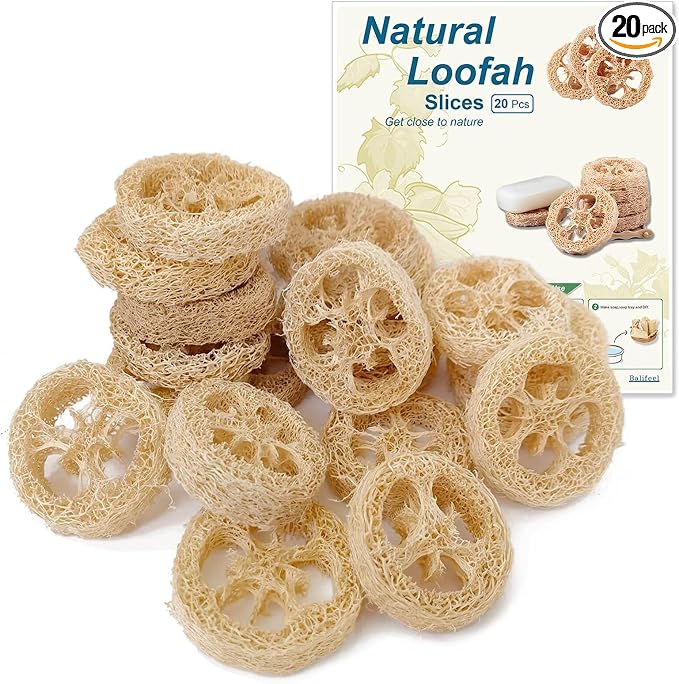 Natural Loofah Slices Cuts for Soap Making-20 Pack Organic Luffa Loofa Sponges by Unknown