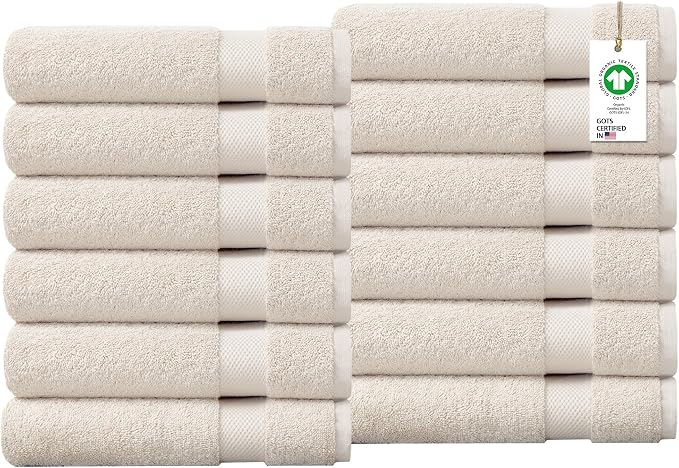 Delara 100% Organic Cotton Towels 650 GSM Plush Feather Touch Quick Dry Wash by Delara