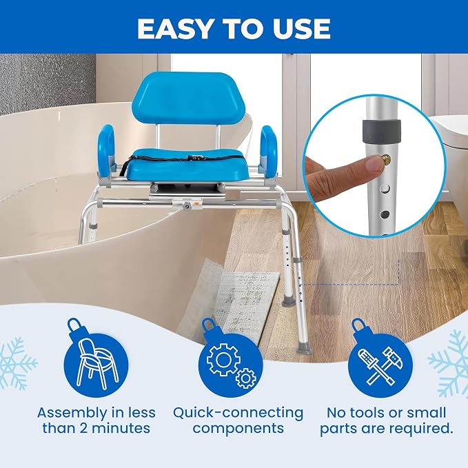 Platinum Health Carousel Sliding Shower Chair Tub Transfer Bench - Image 5