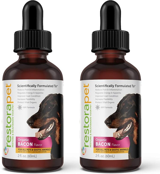 RestoraPet 2-Pack Dog & Cat Bacon Liquid Multivitamin | Dog Arthritis Pain by RestoraPet