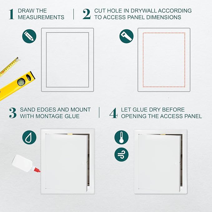 10" x 12" White Metal Access Door. Shaft Access Panel - Image 3