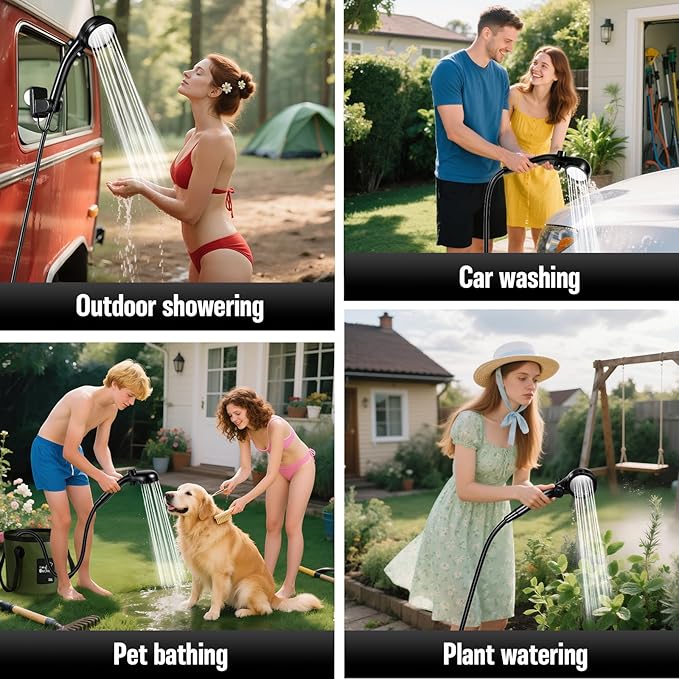Portable Shower for Camping, 6000mAh Rechargeable Camp Shower Pump - Image 6