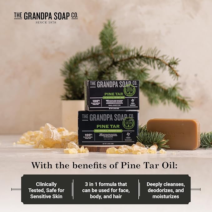 The Grandpa Soap Company Pine Tar Bar Soap - Image 4