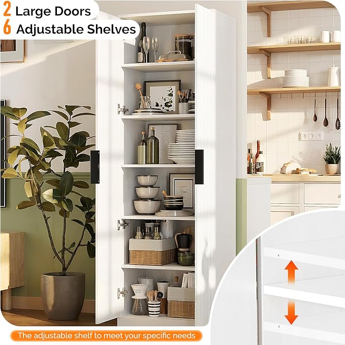 VINGLI 70" Modern Pantry Cabinet - Image 3