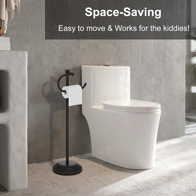 Hoimpro 25" Toilet Paper Holder Free Standing, Floor Bathroom Toilet Paper - Image 7