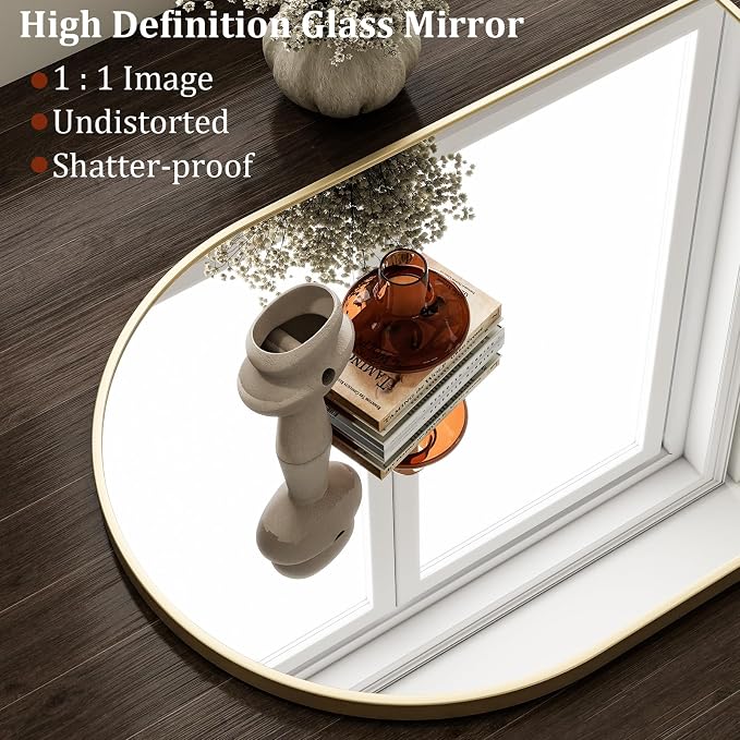 HARRITPURE 20"x30" Arched Bathroom Mirror - Image 3