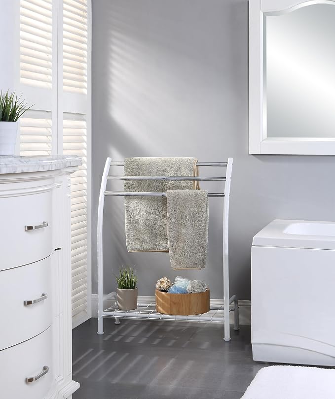SunnyPoint Freestanding 3 Hanging Bar Towel Rack - Image 2
