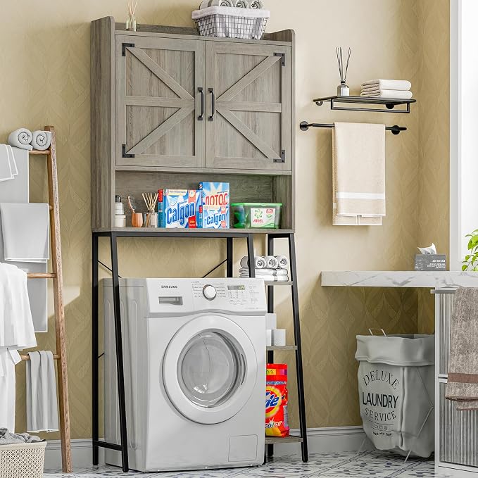 Vabches Over The Toilet Storage Cabinet, Farmhouse Storage Cabinet Over Toilet - Image 6