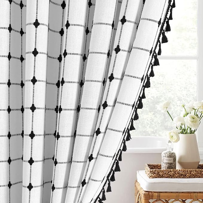 MitoVilla 36 x 72 Small Stall Boho Shower Curtain Set, Half Size Cloth Shower - Image 7