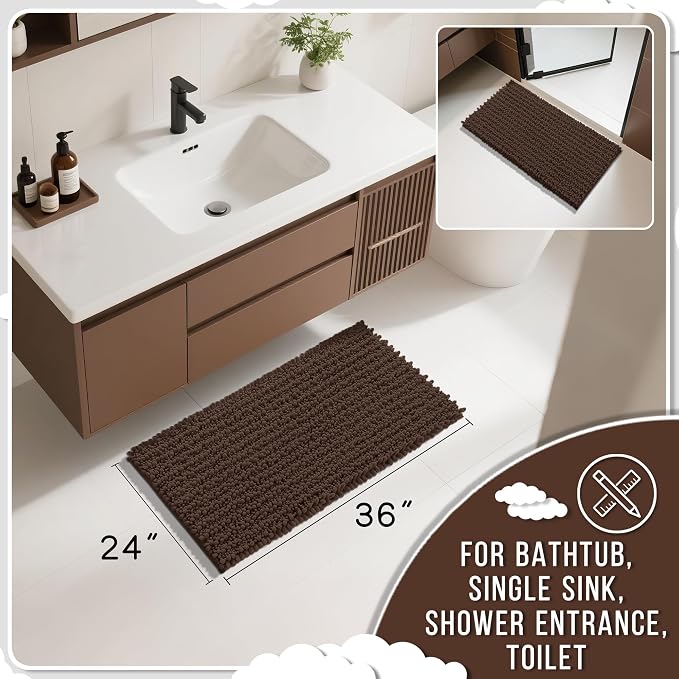 Yimobra Large Bathroom Rugs Non Slip Washable 36x24 Inch - Image 2