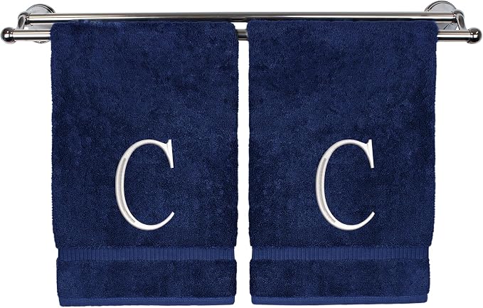 Monogrammed Hand Towel, Personalized Initial Gift, Extra Absorbent 100% Turkish by BareCotton