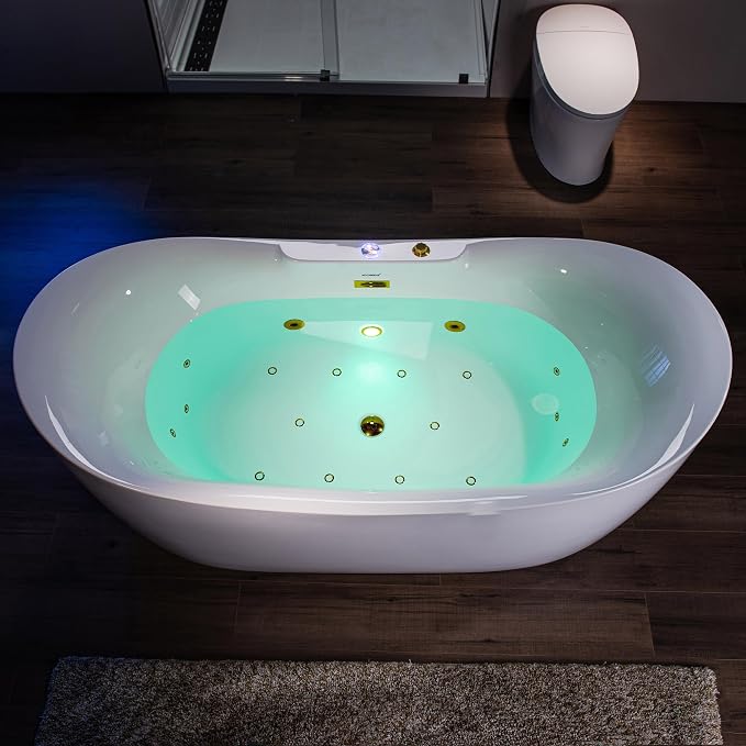 WOODBRIDGE 72" x 35-3/8" Whirlpool and Air Bath Heated Soaking Combination Tub - Image 11