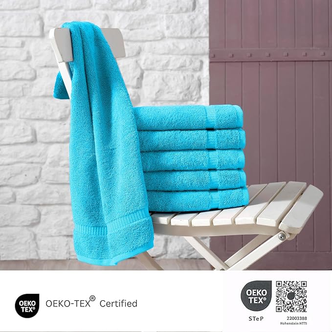 SALBAKOS 100% Turkish Cotton Hand Towel Set of 6 16x30 inch | Heirloom Quality - Image 4