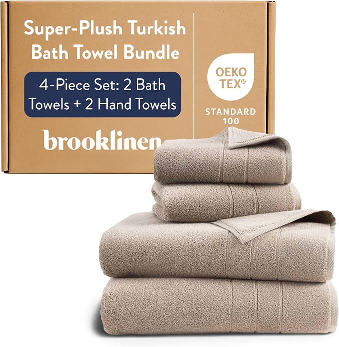 Brooklinen Super-Plush Bath Towel and Hand Towel Set by Brooklinen