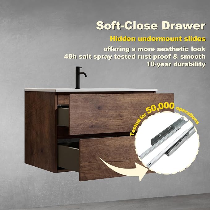 Wall Mounted Floating Bathroom Vanity - Image 2