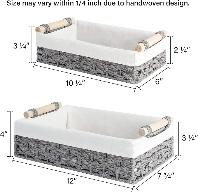 StorageWorks Storage Basket for Organizing, Small Wicker Baskets - Image 2