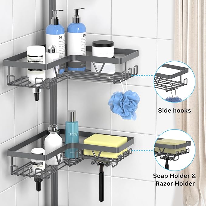 KEGII Corner Shower Caddy Tension Pole - Image 3