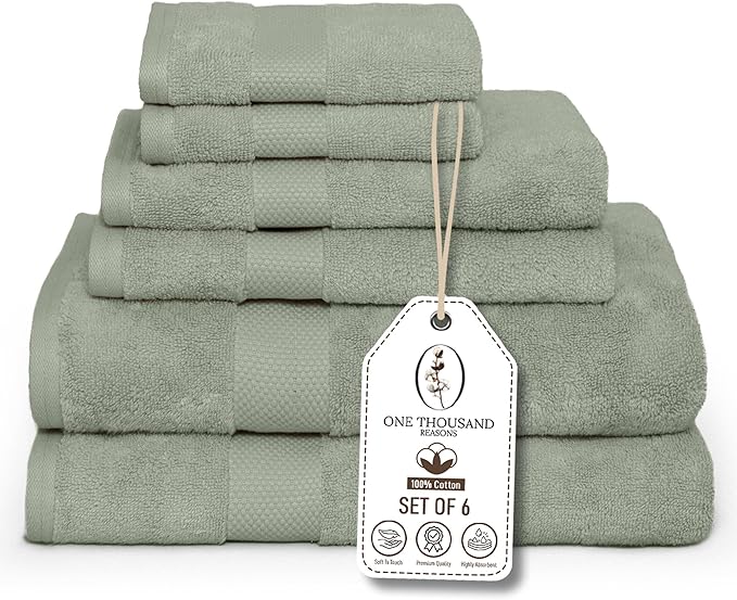 Premium Staple Cotton Bathroom Towel Set by ONETHOUSANDREASONS
