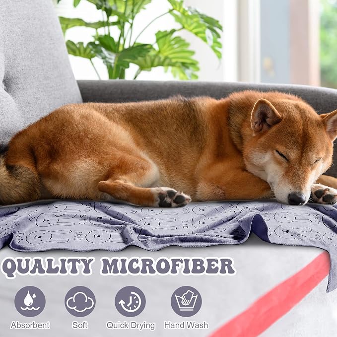 Peryiter 8 Pcs Dog Drying Towels Bulk 55'' x 28'' Pet Grooming Absorbent - Image 5