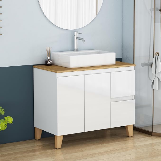 36-Inch Bathroom Vanity with Ceramic Sink Combo, Freestanding Bathroom Vanities by MELAABUUHOME