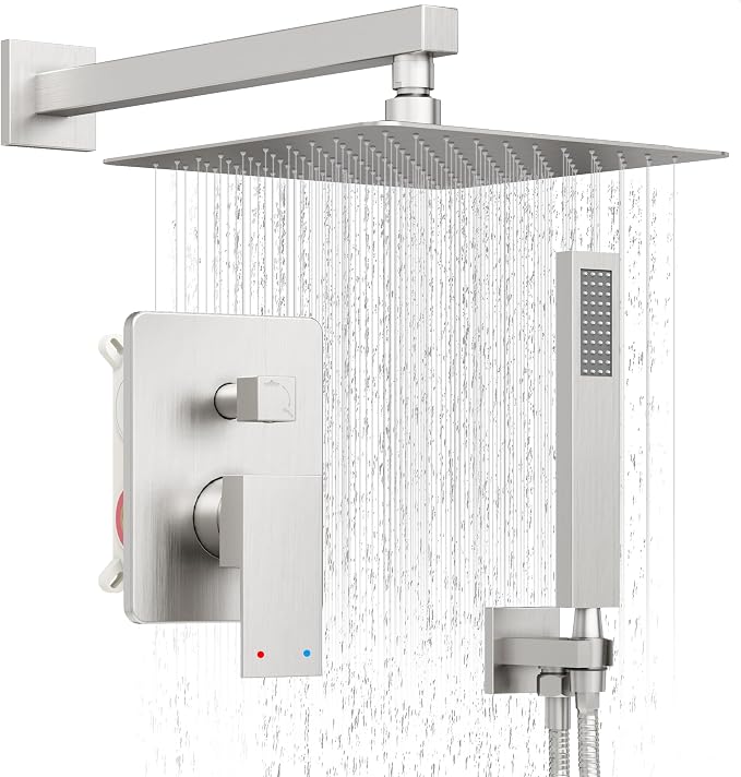 Brushed Nickel Shower System, Shower Faucet Set by HoliSpa