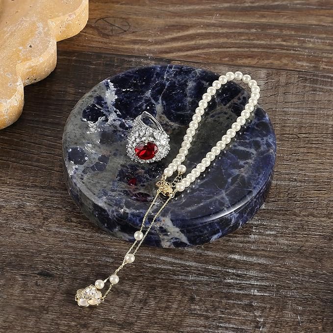 Koville Marble Jewelry Dish, Small Round Trinket Dish - Image 3