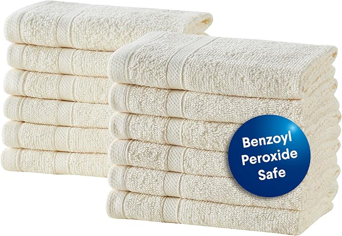 CLOROX Bleach Friendly, Quick Dry, 100% Cotton Washcloths, Highly Absorbent by MainstreamInternational