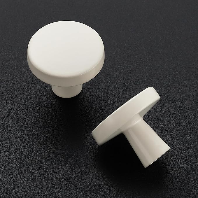 Ravinte 15 Pack Drawer Pulls 1-1/4 Inch White Kitchen Cabinet Knobs Solid Round - Image 2