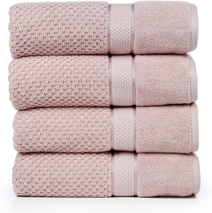 Ample Decor 100% Cotton Soft Pink Bath Towel - Image 9