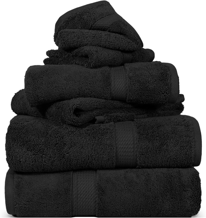 Superior Egyptian Cotton Pile 6 Piece Towel Set, Includes 2 Bath, 2 Hand - Image 2