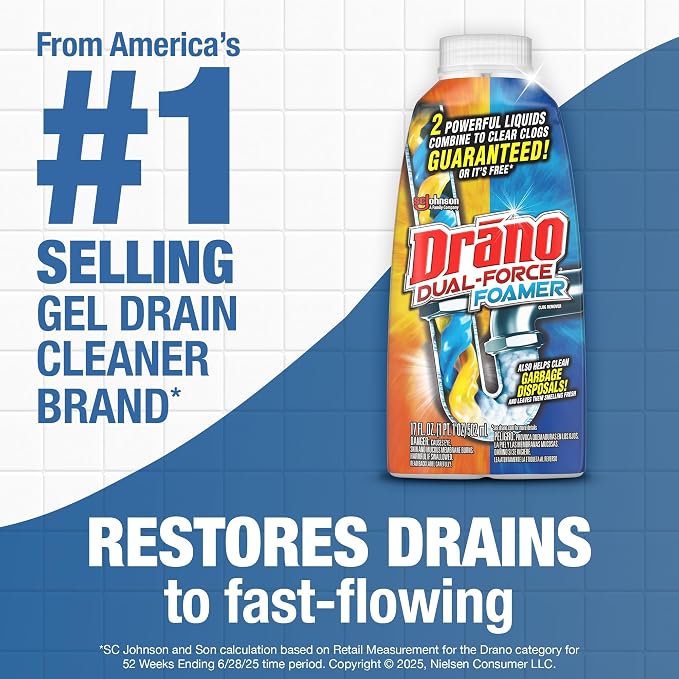 Drano Dual-Force Foamer Clog Remover, 17 oz - Image 2