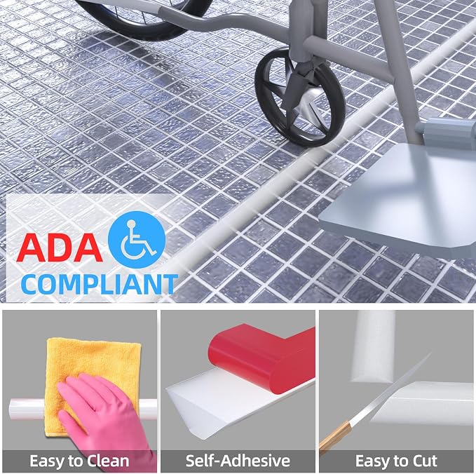 Duzzy 75 Inch Collapsible Shower Water Dam, Shower Threshold Water Stopper - Image 3
