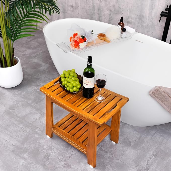 21" Standard Teak Shower Bench - Image 5