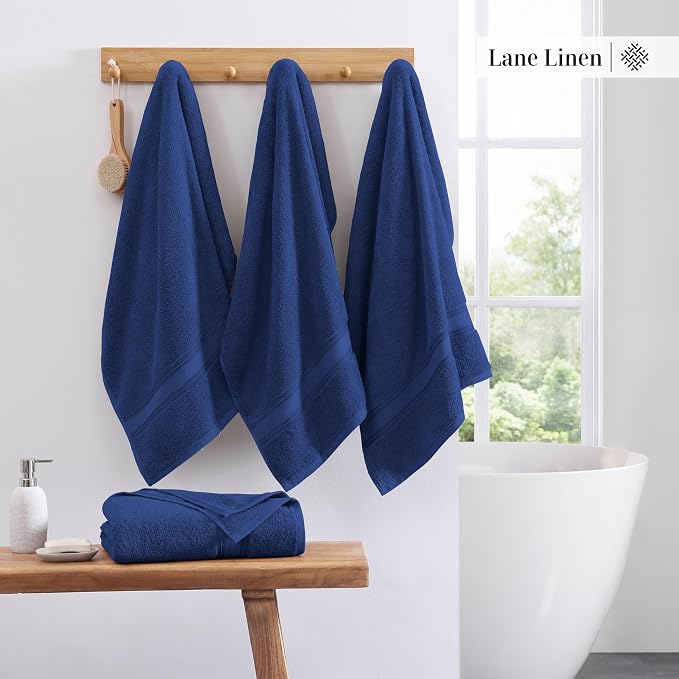 LANE LINEN 100% Cotton 4 Pack Bath Towels - Image 3