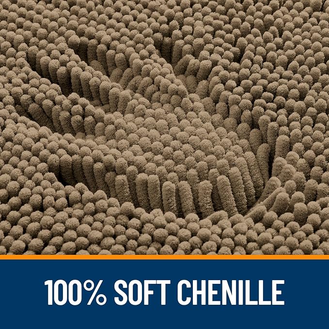 OLANLY Bathroom Rugs 59x24, Extra Soft Absorbent Chenille Bath Rugs, Rubber - Image 3