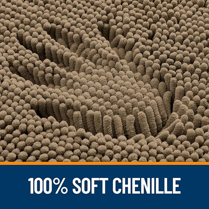 OLANLY Bathroom Rugs 70x24, Extra Soft Absorbent Chenille Bath Rugs, Rubber - Image 3